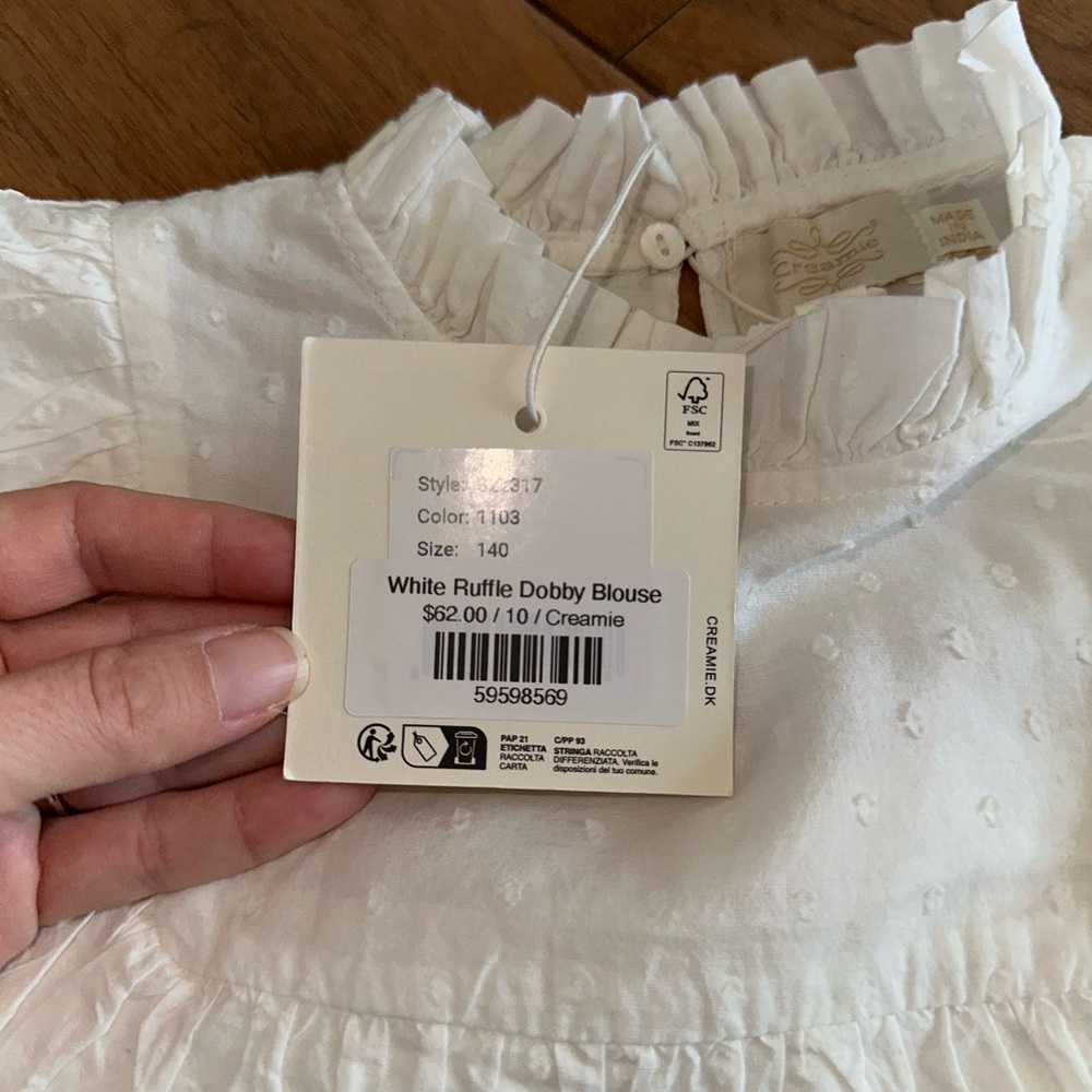 White Ruffled Kids Blouse - Picture 4 of 5